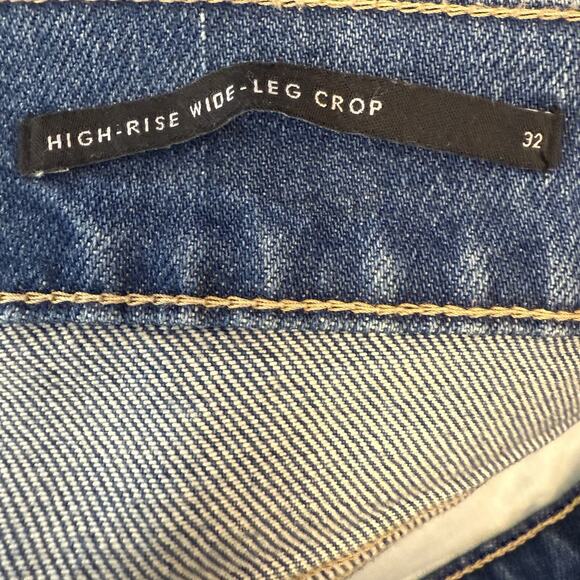 Banana Republic High Rise Wide Leg Cropped Jeans WOMENS SIZE 32 Medium Wash Clas - Picture 8 of 10